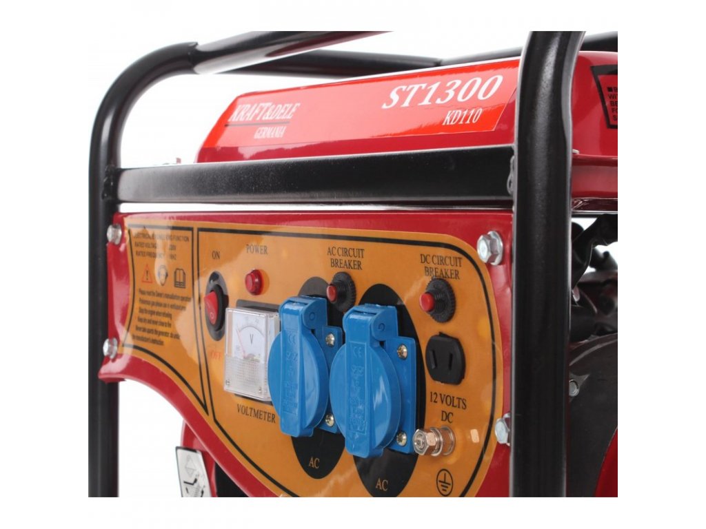 BENZÍNOVÁ ELEKTROCENTRÁLA 2,2KW / 3HP, 1500W, 12/230V, KRAFT&DELE KD110 – Obrázok 4