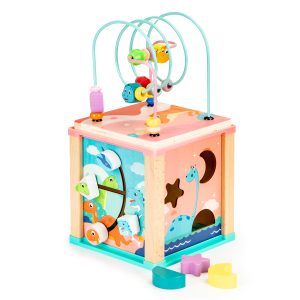 Drevená edukačná kocka - dinousaury | ECOTOYS