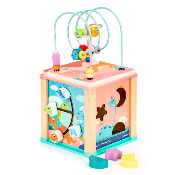 Drevená edukačná kocka - dinousaury | ECOTOYS