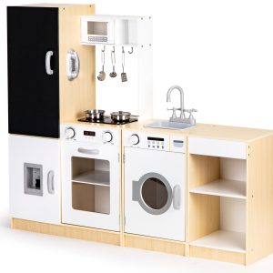 Drevená kuchynka pre deti xxl doska + led ECOTOYS