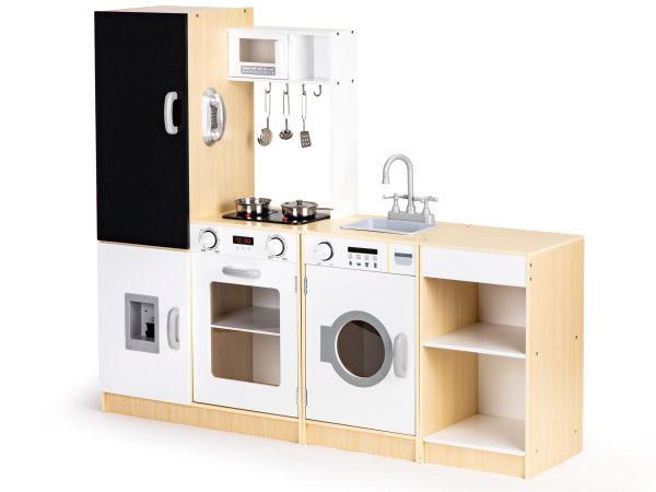 Drevená kuchynka pre deti xxl doska + led ECOTOYS