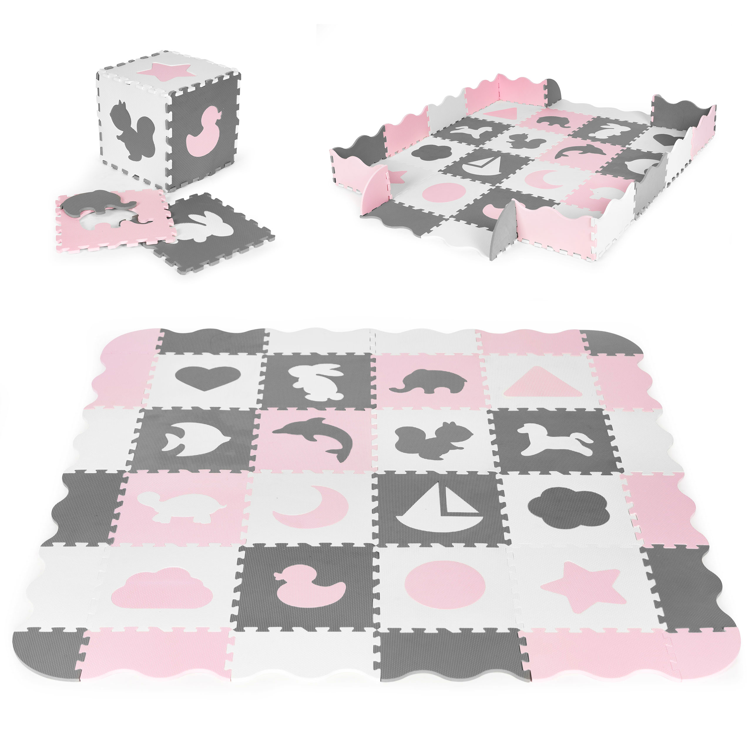 Detská penová hracia puzzle podložka 36ks | zvieratká