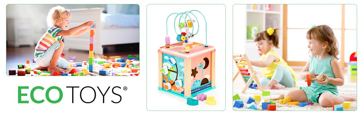 Drevená edukačná kocka - dinousaury | ECOTOYS – Obrázok 10
