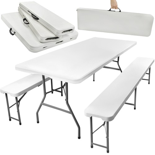 Rozkladací záhradný stôl 180 cm + 2 lavice