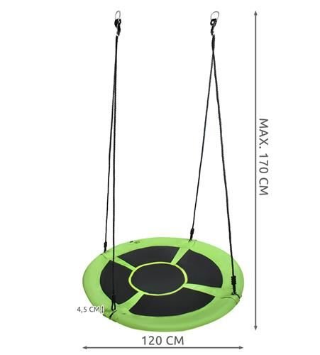 Hojdačka Nest 120cm zelená a čierna – Obrázok 11