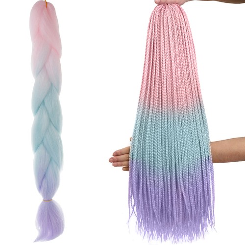 Ombré vrkôčiky zo syntetických vlasov ružová/ni/f W10341