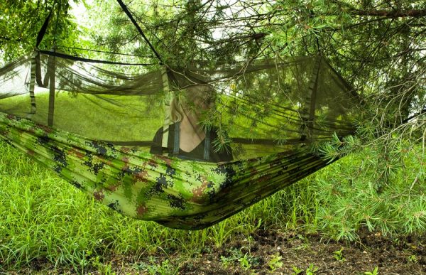 Turistická hojdacia sieť Santiago Army 260x140cm Sieť – Obrázok 4