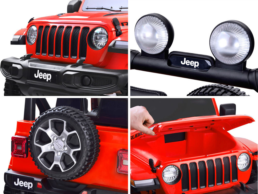 Detské elektrické autíčko Jeep Wrangler Rubicon 4x4 červená – Obrázok 10