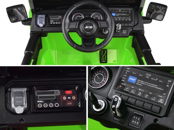 Detské elektrické autíčko Jeep Wrangler Rubicon 4×4 zelené – Obrázok 8