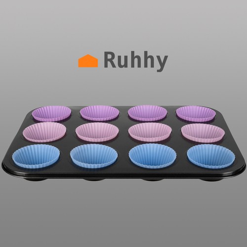 Ruhhy Teflonová forma na muffiny s košíčky 12 ks – Obrázok 8