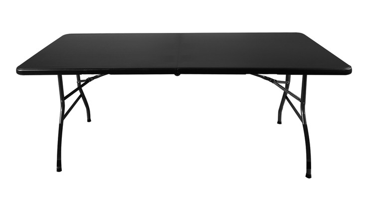 Rozkladací záhradný stôl 180 cm + 2 lavice - čierny – Obrázok 4