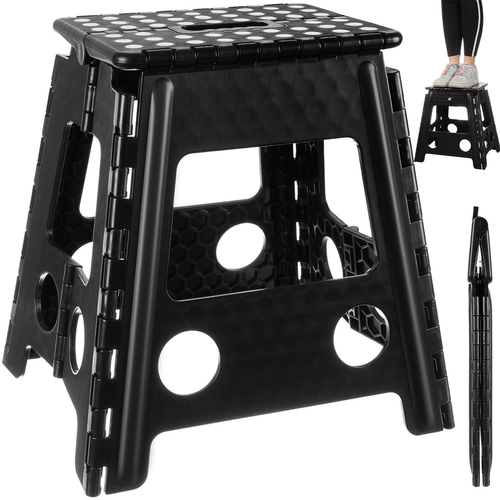 Skladací taburet čiernobiely 39cm