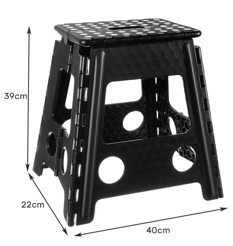 Skladací taburet čiernobiely 39cm – Obrázok 10