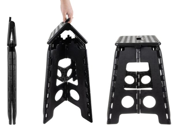 Skladací taburet čiernobiely 39cm – Obrázok 8