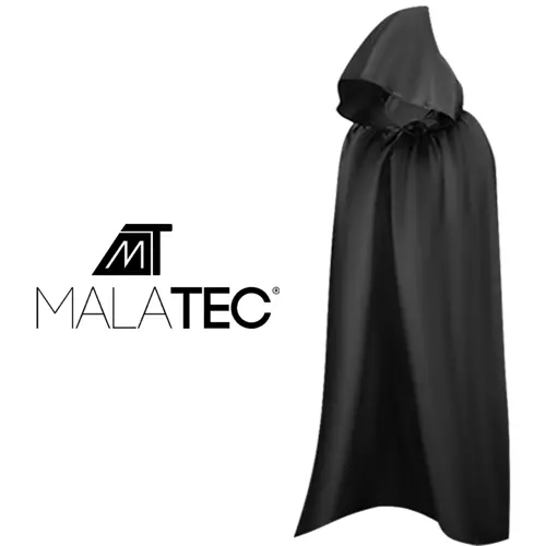 Malatec 19547 Čarodejnícka pelerína s kapucňou čierna – Obrázok 2