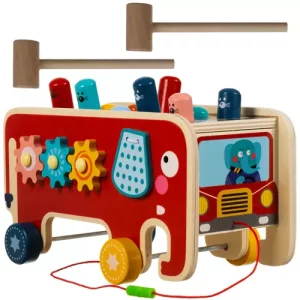 Kruzzel 20349 Drevený slon s kladivom