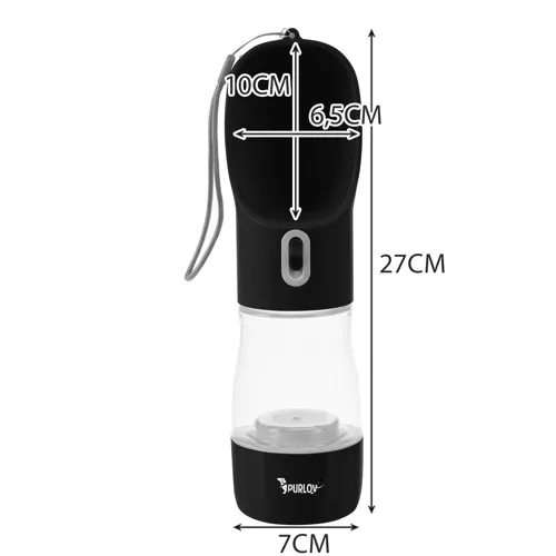Purlov 21033 Fľaša pre psov 2v1 300 ml čierna – Obrázok 8