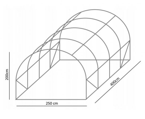 Záhradný Fóliovník 4×2,5x2m S UV Filtrom (Zelený) – Obrázok 6