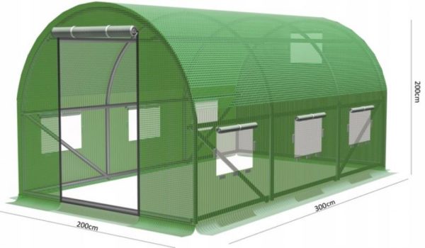 Záhradný Fóliovník 3x2x2m S UV Filtrom (Zelený) – Obrázok 9