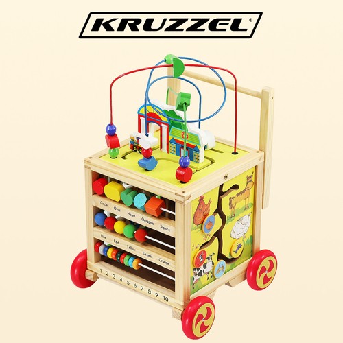 Kruzzel Veľká drevená motorická kocka - chodítko – Obrázok 10