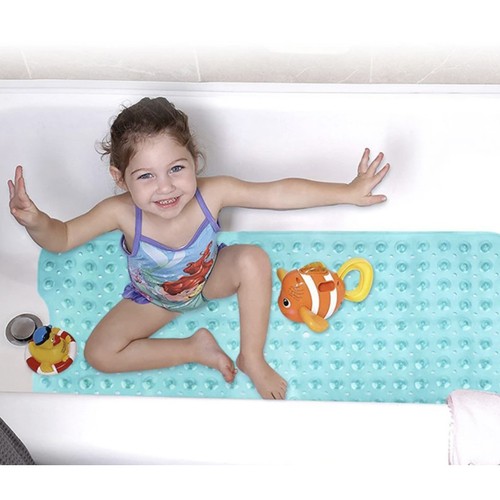 Ruhhy 22540 Kúpeľňová protišmyková podložka do vane 100 x 40 cm, modrá – Obrázok 5