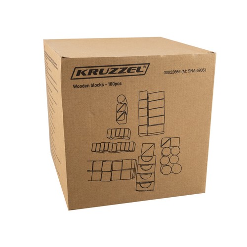 Kruzzel Drevené kocky vo vedre s vekom 100 ks – Obrázok 13