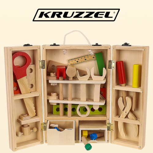 Kruzzel 22697 Drevené náradie v kufríku – Obrázok 2