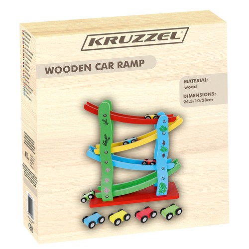 Kruzzel 22457 Farebná závodná dráha 4 autíčka – Obrázok 2