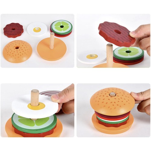 Kruzzel 22673 Detský drevennezaraý hamburger – Obrázok 6
