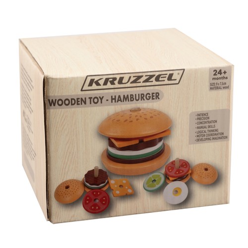 Kruzzel 22673 Detský drevennezaraý hamburger – Obrázok 10