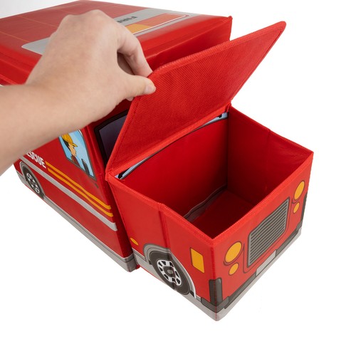 Kruzzel 22489 Box na hračky hasičské auto 53 x 26 x 31,5 cm – Obrázok 9