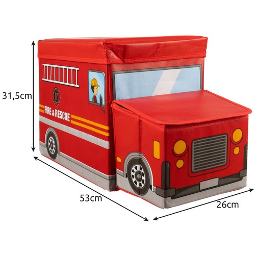 Kruzzel 22489 Box na hračky hasičské auto 53 x 26 x 31,5 cm – Obrázok 4