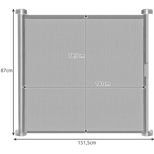 Ruhhy 22940 Zvinovacia bezpečnostná zábrana 154 x 86 cm šedá – Obrázok 3