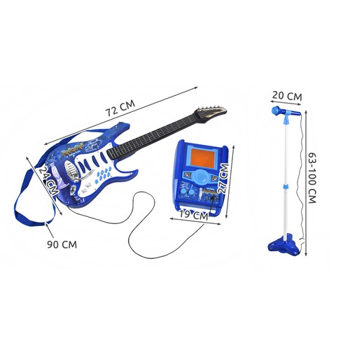 Elektrická gitara+mikrofón+sky zosilňovač 22409 – Obrázok 2
