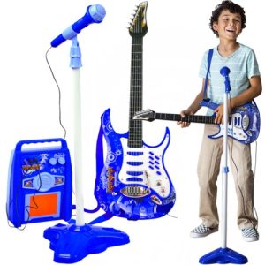 Elektrická gitara+mikrofón+sky zosilňovač 22409