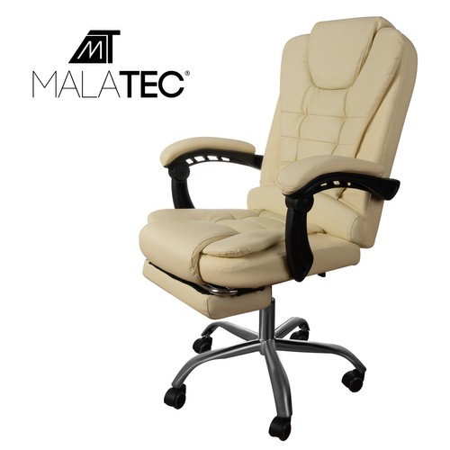Kancelárska stolička s podnožkou - biela Malatec 23287 – Obrázok 2