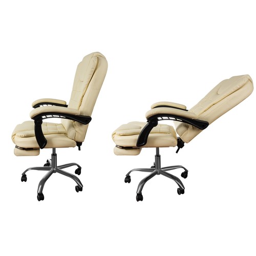 Kancelárska stolička s podnožkou - biela Malatec 23287 – Obrázok 5