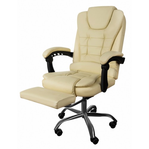 Kancelárska stolička s podnožkou - biela Malatec 23287 – Obrázok 3