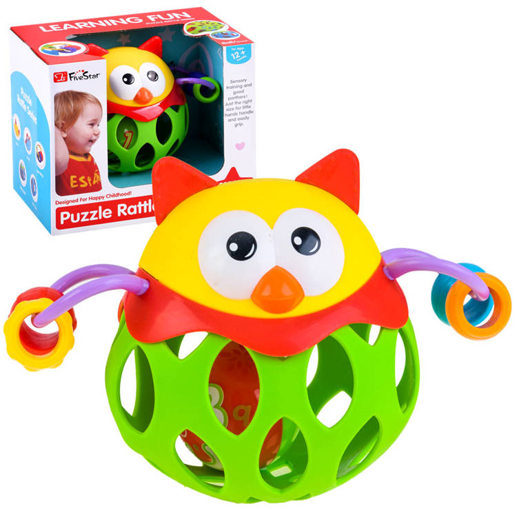 Hrkálková hračka Rattle Teether Sova