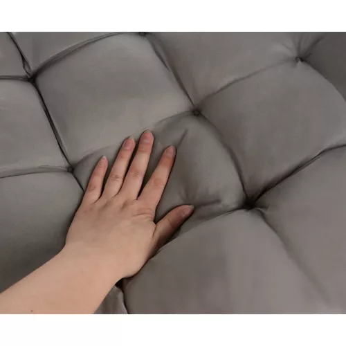Prešívaný vankúš na záhradné lehátko, šedý 23490 – Obrázok 4