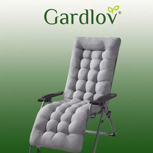 Prešívaný vankúš na záhradné lehátko, šedý 23490 – Obrázok 5