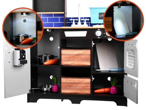 Loft Drevená kuchynka pre deti, chladnička ZA4129 – Obrázok 6