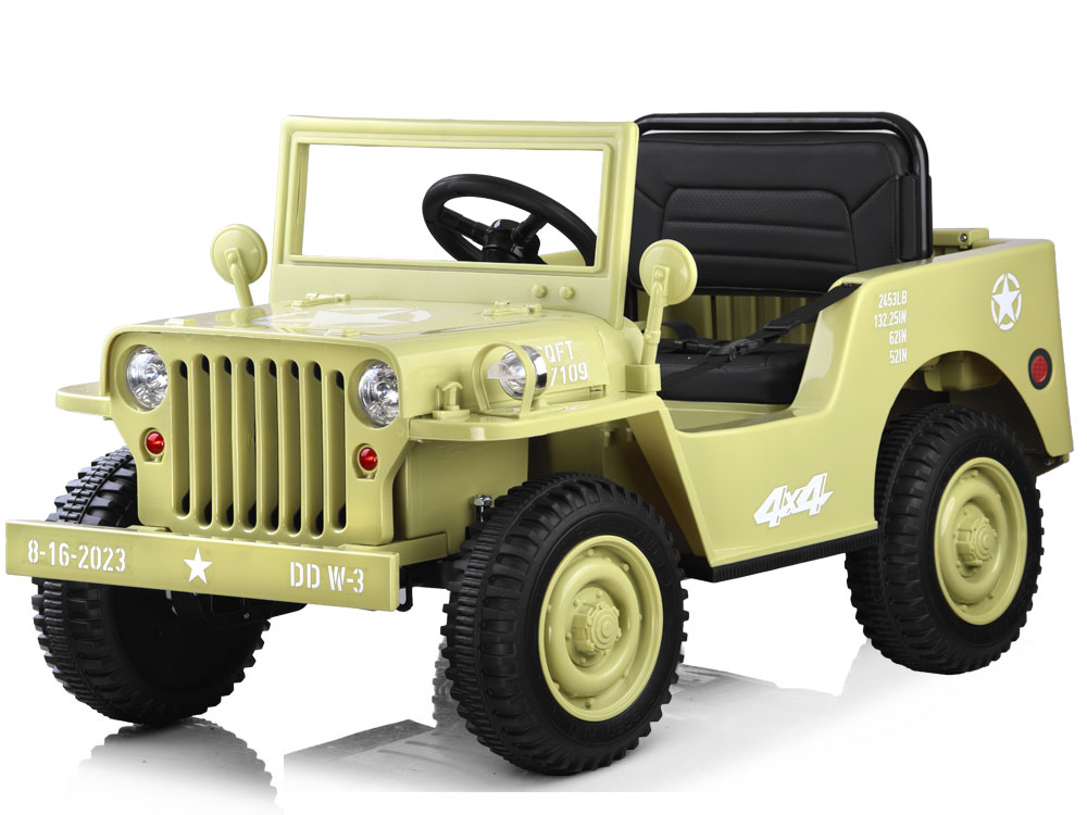 Vojenské auto s batériou Willys + diaľkové ovládanie PA0263 – Obrázok 2
