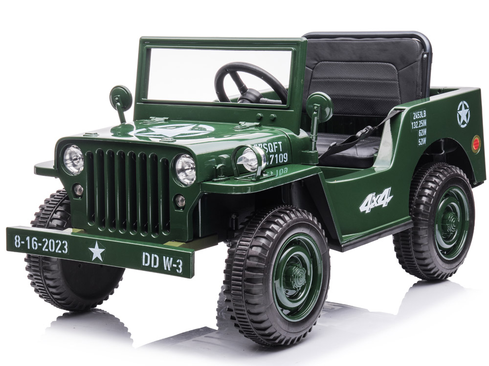 Vojenské auto s batériou Willys + diaľkové ovládanie PA0263 – Obrázok 3