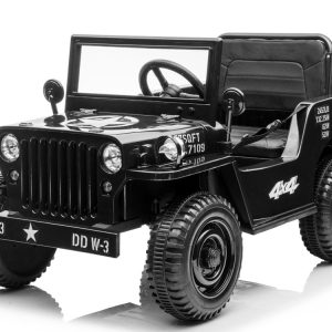 Vojenské auto s batériou Willys + diaľkové ovládanie PA0263