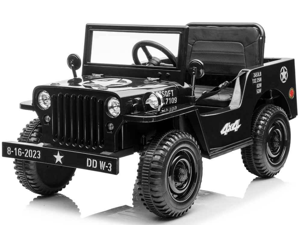 Vojenské auto s batériou Willys + diaľkové ovládanie PA0263