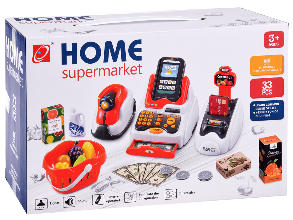 Pokladňa Mini Market Set Skener Čítačka kariet obchod set ZA4636 – Obrázok 10