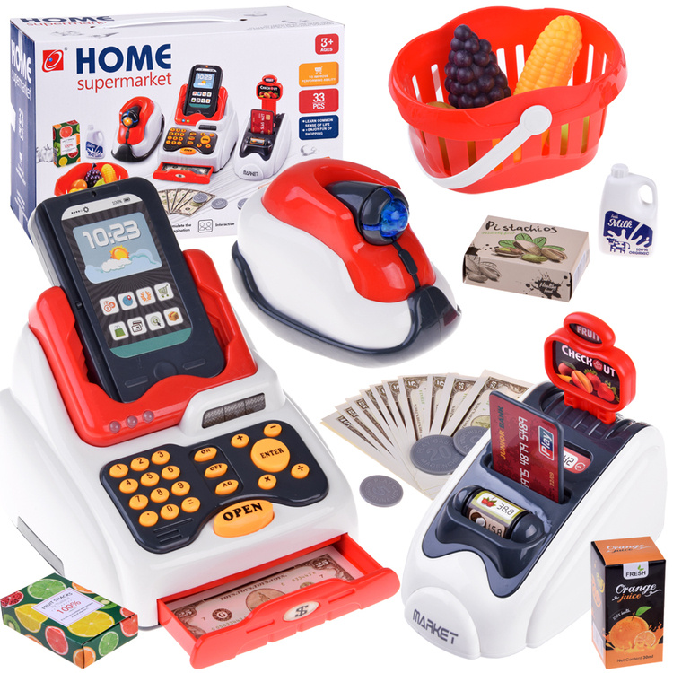 Pokladňa Mini Market Set Skener Čítačka kariet obchod set ZA4636 – Obrázok 2