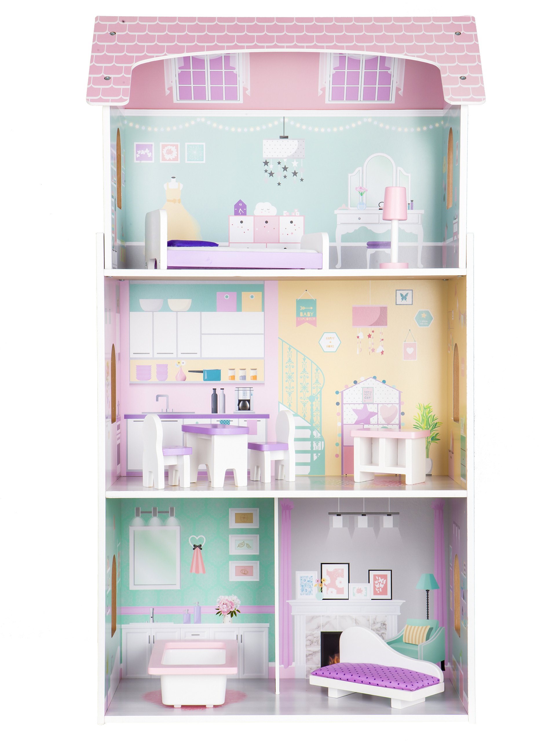 Drevený domček pre bábiky Blueberry Residence Ecotoys – Obrázok 2