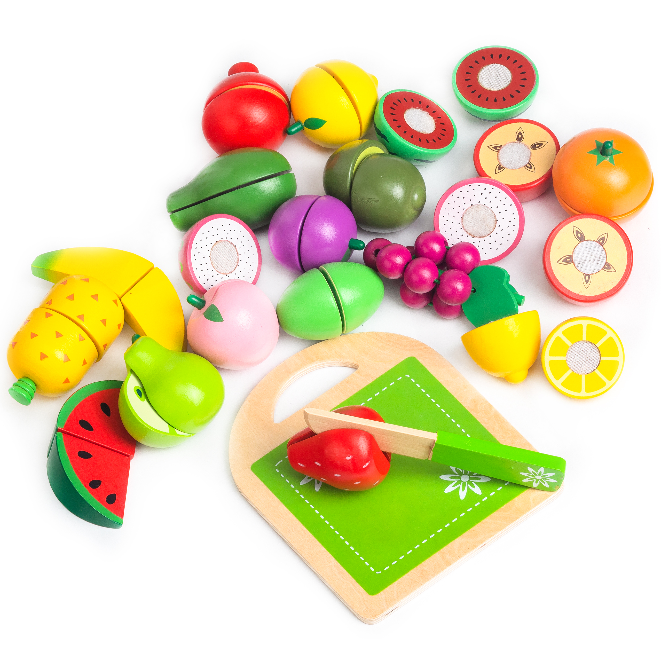 Drevené ovocie na rezanie, 20 kusov ECOTOYS – Obrázok 2